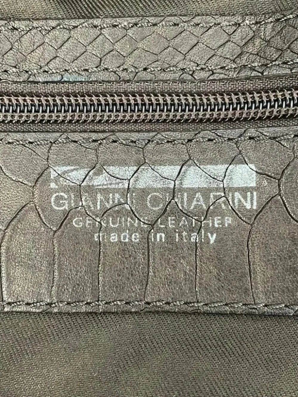 GIANNICHIARINI Dark Brown Leather Tote Bag